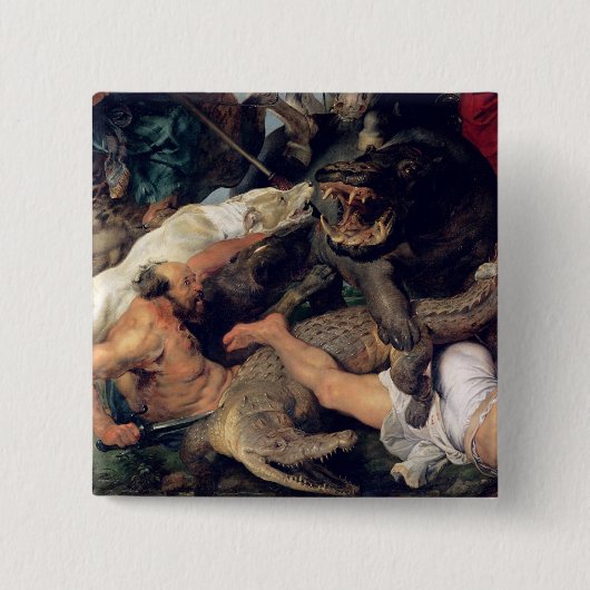Hippopotamus-und Krokodil-Jagd, c.1615-16 Button (Vorderseite)