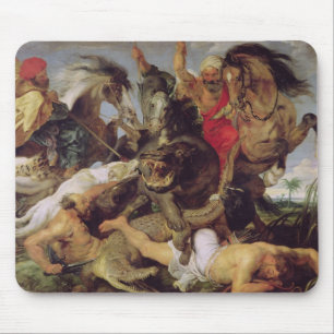 Hippopotamus-und Krokodil-Jagd, c.1615-16 Mousepad