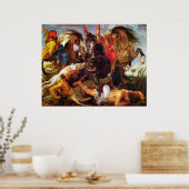 Hippopotamus und Krokodile-Jagd, Peter Paul Rubens Poster (Küche)