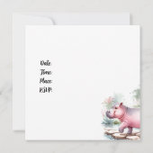 Hippopotamus und Schmetterling Einladung zum Gebur (Rückseite)