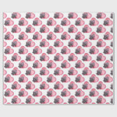 Hippopotamus-Valentinstag Geschenkpapier (Flach)