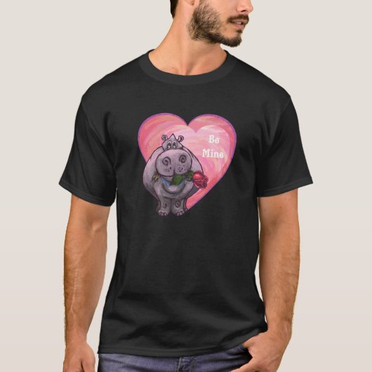 Hippopotamus-Valentinstag T-Shirt (Vorderseite)