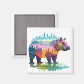 Hippopotamus Vector Art Magnet (Vorderseite/Rückseite)