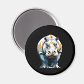 Hippopotamus Vector Art mit lebhaften Farben Magnet (Vorderseite/Rückseite)