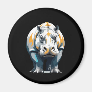 Hippopotamus Vector Art mit lebhaften Farben Magnet
