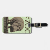 Hippopotamus Vintages Nilpferd-Zooposter wpa Gepäckanhänger (Vorderseite horizontal)