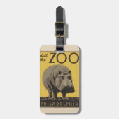 Hippopotamus Vintages Nilpferd-Zooposter wpa Gepäckanhänger (Vorderseite vertikal)