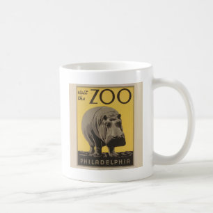 Hippopotamus Vintages Nilpferd-Zooposter wpa Kaffeetasse