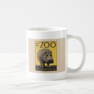 Hippopotamus Vintages Nilpferd-Zooposter wpa Kaffeetasse