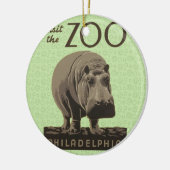 Hippopotamus Vintages Nilpferd-Zooposter wpa Keramikornament (Links)