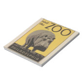 Hippopotamus Vintages Nilpferd-Zooposter wpa Notizblock (Rotiert)