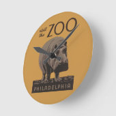 Hippopotamus Vintages Nilpferd-Zooposter wpa Runde Wanduhr (Winkel)