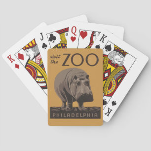 Hippopotamus Vintages Nilpferd-Zooposter wpa Spielkarten