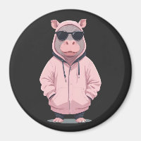 Hippopotamus Wearing Hoodie Funny Cool Animal Pop