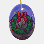Hippopotamus-Weihnachten Keramik Ornament (Hinten)