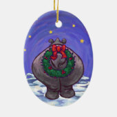 Hippopotamus Weihnachten Keramikornament (Hinten)