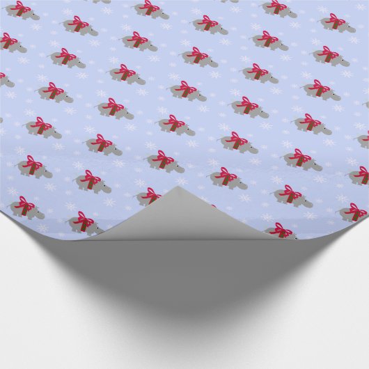 Hippopotamus Weihnachtsgeschenk Wrap Wrapping Papi Geschenkpapier (Ecke)