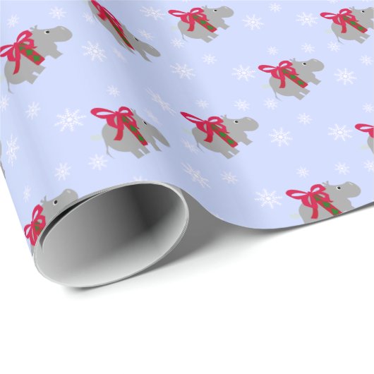 Hippopotamus Weihnachtsgeschenk Wrap Wrapping Papi Geschenkpapier (Rolleneckpunkt)