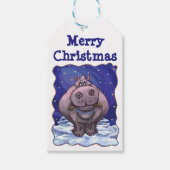 Hippopotamus WeihnachtsgeschenkTags Geschenkanhänger (Vorderseite)