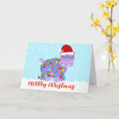 Hippopotamus Weihnachtskarte Karte (Gelbe Blume)