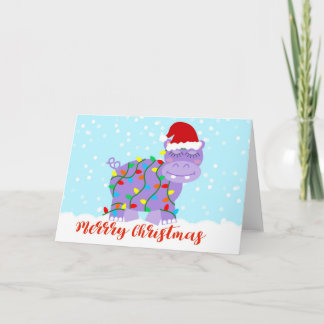 Hippopotamus Weihnachtskarte Karte