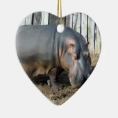 Hippopotamus-Weihnachtsverzierung Keramik Ornament (Rechts)