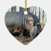 Hippopotamus-Weihnachtsverzierung Keramik Ornament (Vorne)