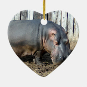 Hippopotamus-Weihnachtsverzierung Keramik Ornament