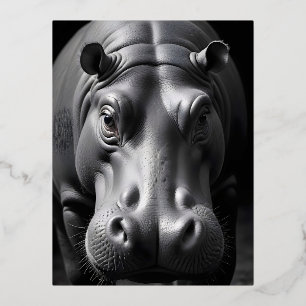 Hippopotamus Wildlife Majestic Nature Life Poster Folien Feiertagspostkarte