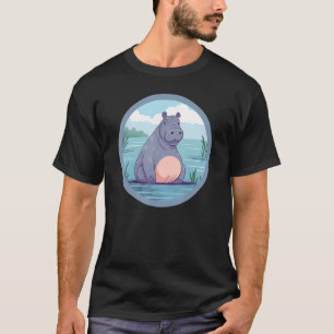 Hippopotamus Women's Niedliches Hippo Zootier Tier T-Shirt