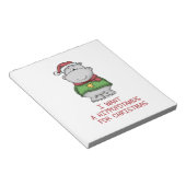 Hippopotamus zu Weihnachten - Niedliches Hippo-Des Notizblock (angewinkelt)