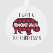 Hippopotamus zu Weihnachten - Ornament (Rückseite)