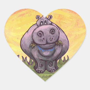 Hippopotamusgeschenke und Zubehör Herz-Aufkleber