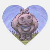 Hippopotamusgeschenke und Zubehör Herz-Aufkleber (Vorderseite)