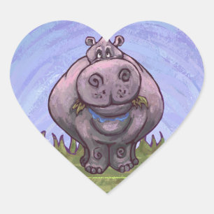 Hippopotamusgeschenke und Zubehör Herz-Aufkleber