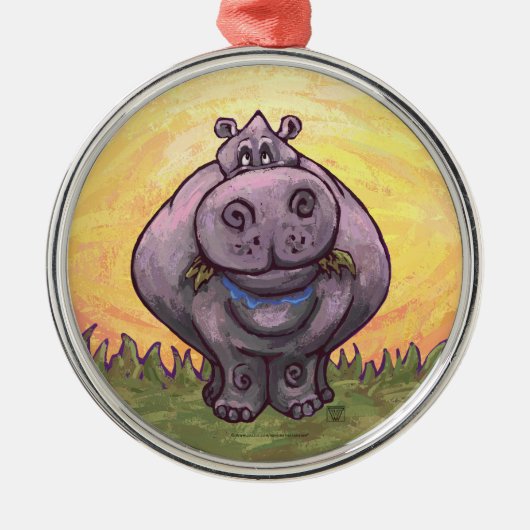 Hippopotamusgeschenke und Zubehör Ornament Aus Metall (Vorne)