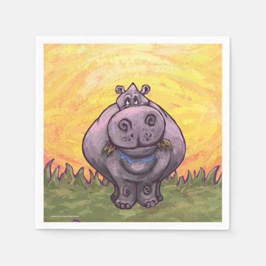 Hippopotamusgeschenke und Zubehör Serviette (Vorderseite)