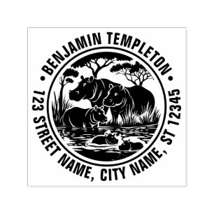 Hippopotamusse Hippos nach Rücksendeadresse des Wa Permastempel