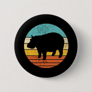 Hippopotomas Retro Sun Button