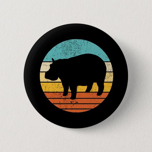 Hippopotomas Retro Sun Button (Vorderseite)