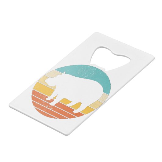 Hippopotomas Retro Sun Geldbeutel Flaschenöffner (Rückseite Schrägansicht)