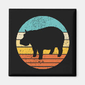 Hippopotomas Retro Sun Magnet (Vorne)