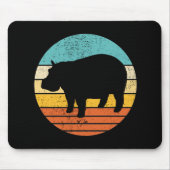 Hippopotomas Retro Sun Mousepad (Vorne)