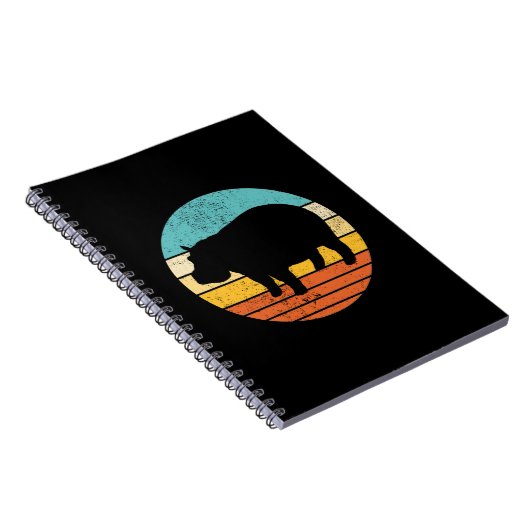 Hippopotomas Retro Sun Notizblock (Rechte Seite)
