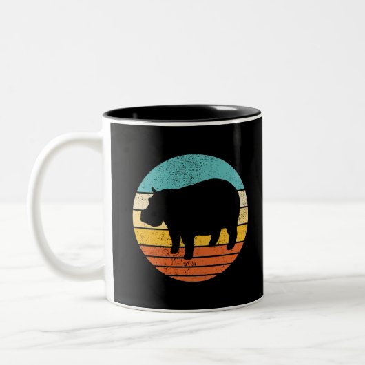 Hippopotomas Retro Sun Zweifarbige Tasse (Links)