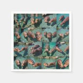 Hippos at Play: Ein Paradies für Wasserläufe Serviette (Vorderseite)