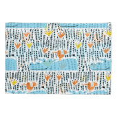 Hippos Birds Lake: Vintages Muster. Kissenbezug (Rückseite)