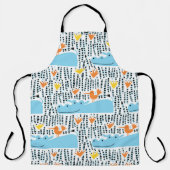 Hippos Birds Lake: Vintages Muster. Schürze (Vorderseite)