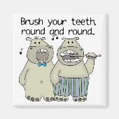 Hippos Brush Your Teeth Magnet (Vorne)