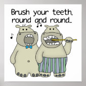 Hippos Brush Your Teeth Poster (Vorne)
